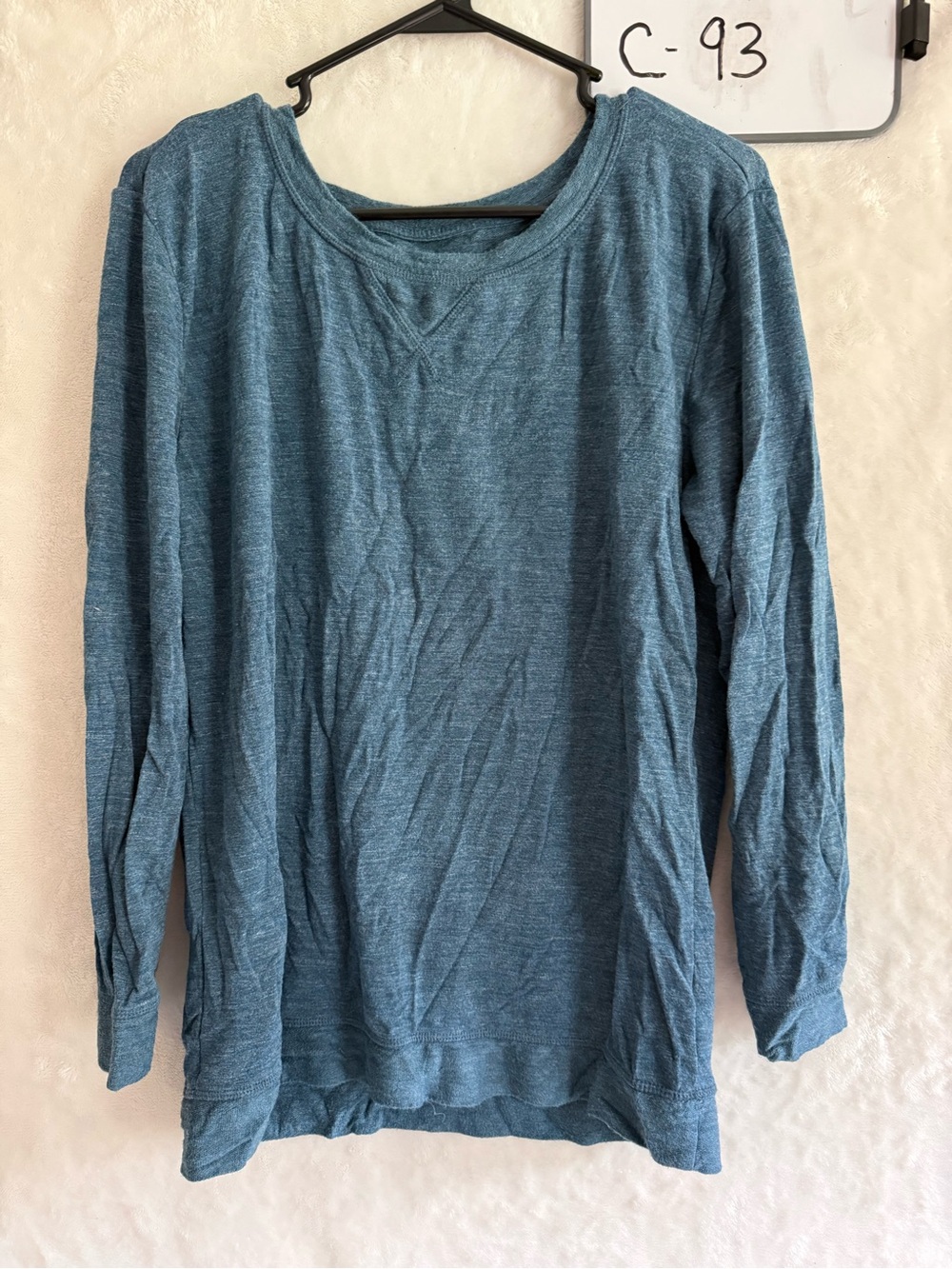 Felina Heathered Teal Blue Long-Sleeve Top